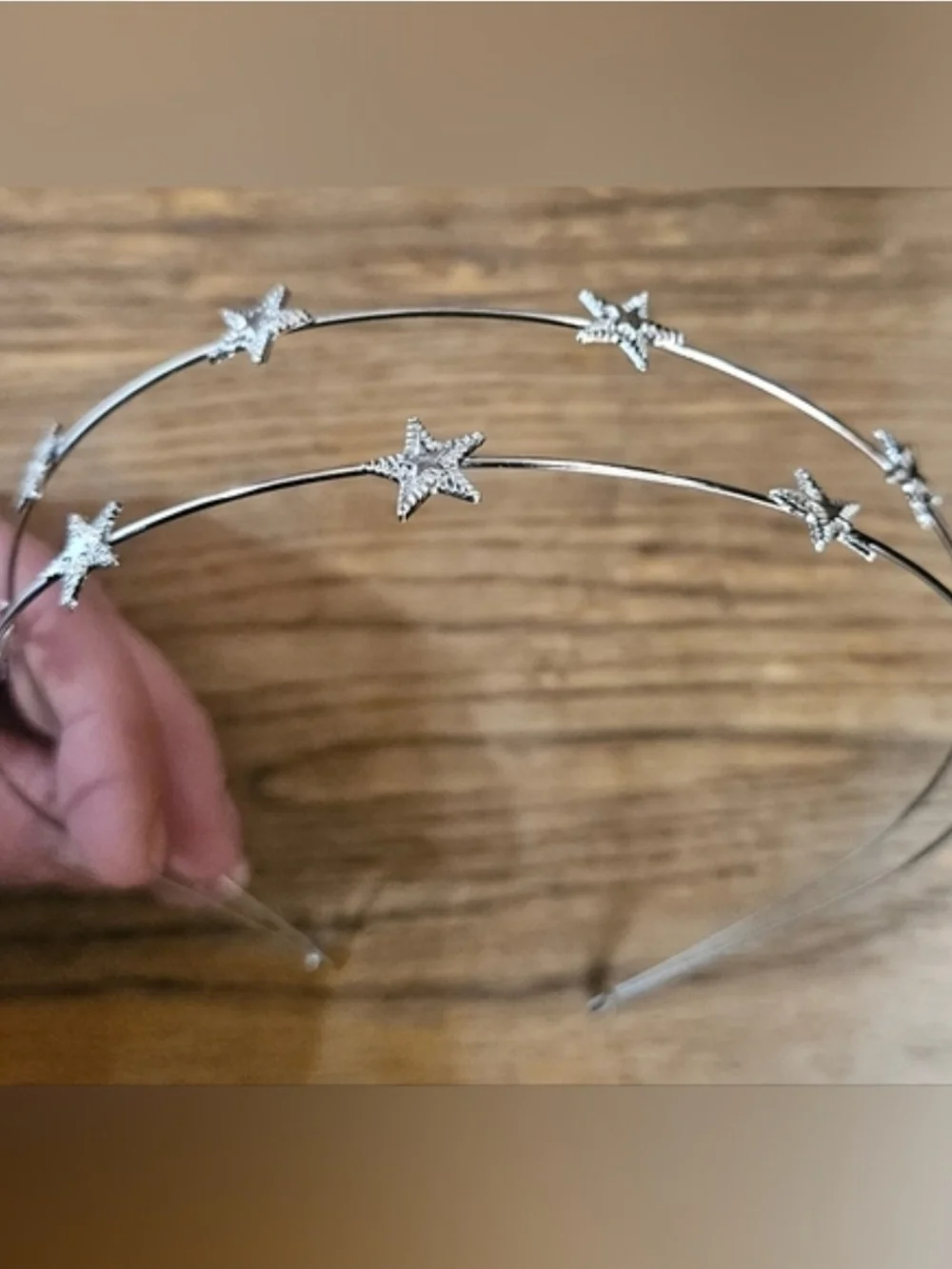 Star Double Row Headband Hairpiece in Silver BNIB